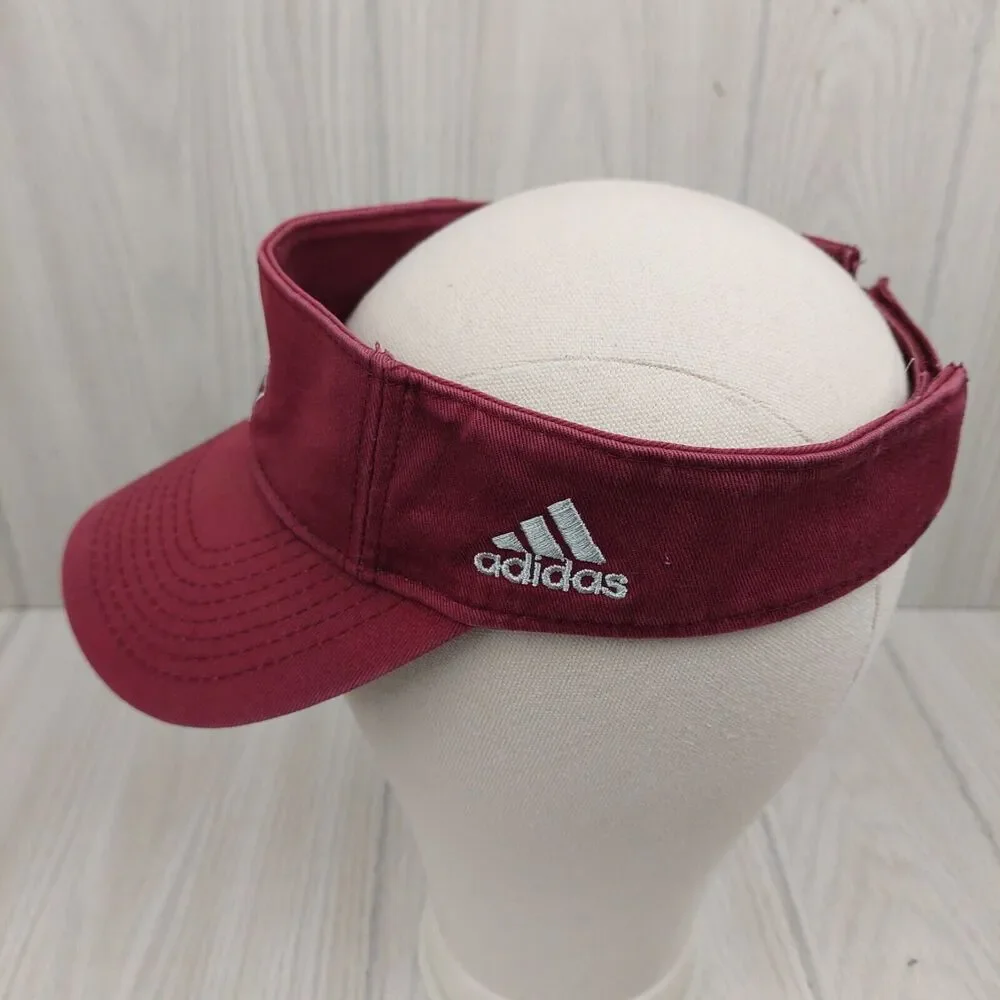 Adidas Texas A&M Aggies Visor Mens Maroon Cap Adjustable State Logo SEC Football